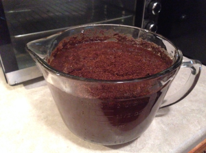 Soak the 8 ounces of coffee in 2 quarts of water